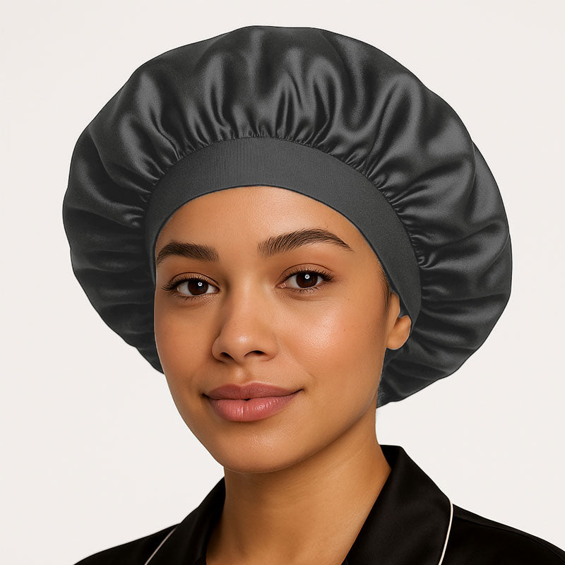 Bonnet de nuit en soie à élastique