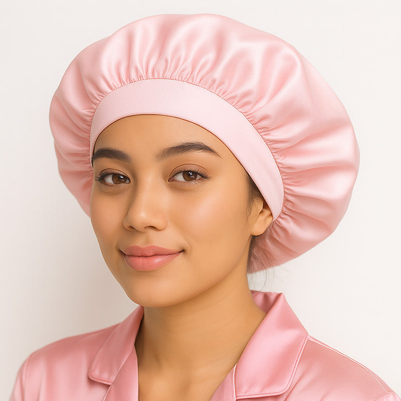 Bonnet de nuit en soie à élastique