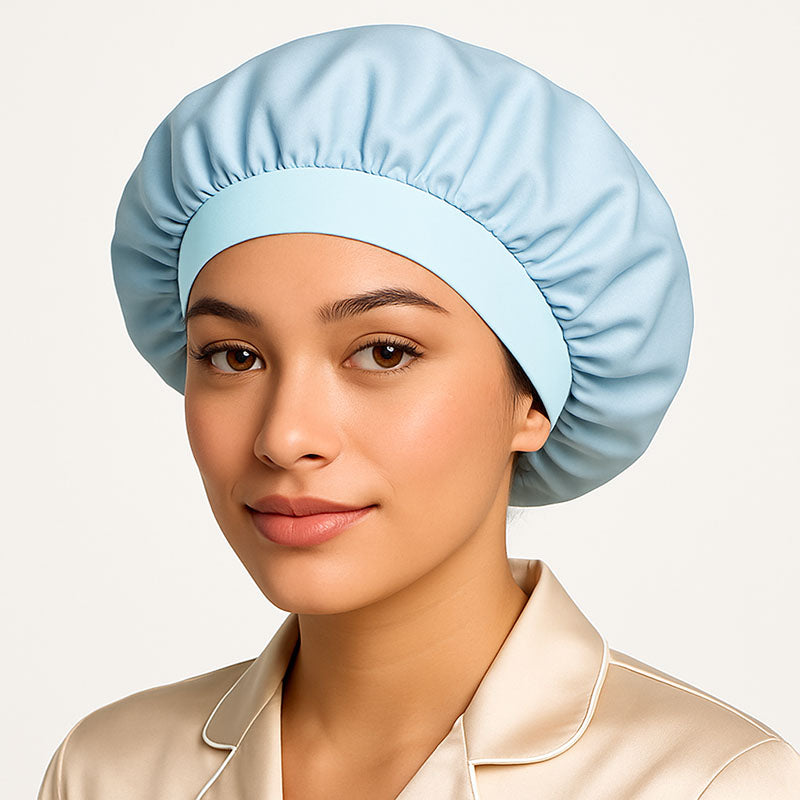 Bonnet de nuit en soie à élastique
